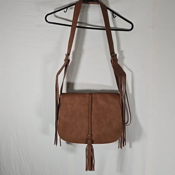 Express Brown Fringe Cross Body Purse - Picture 4 of 8